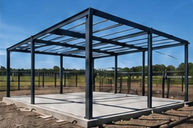 Illustrative image of fabricated steel building frame
