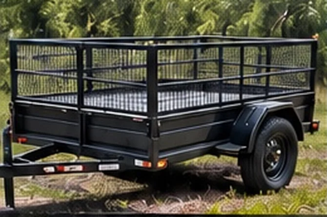 Illustrative image of a steel utility trailer